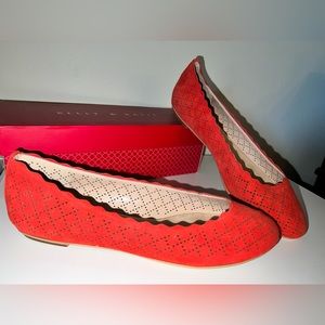 Kelly & Katie orange suede flats